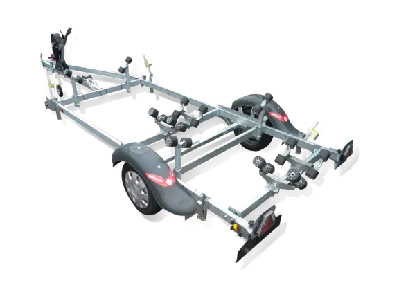Satellite MX075 – prikolica za manjše čolne | Po meri izdelana, pripravljena za vodo